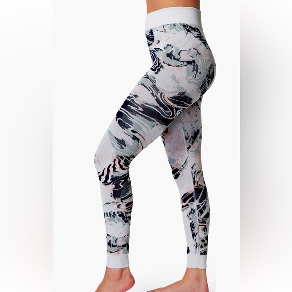 Sweaty Betty Base Layer Leggings in Blue Glacier Jacquard Size Small NWT - Picture 1 of 8